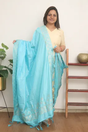 Blue Banarasi Silk Dupatta