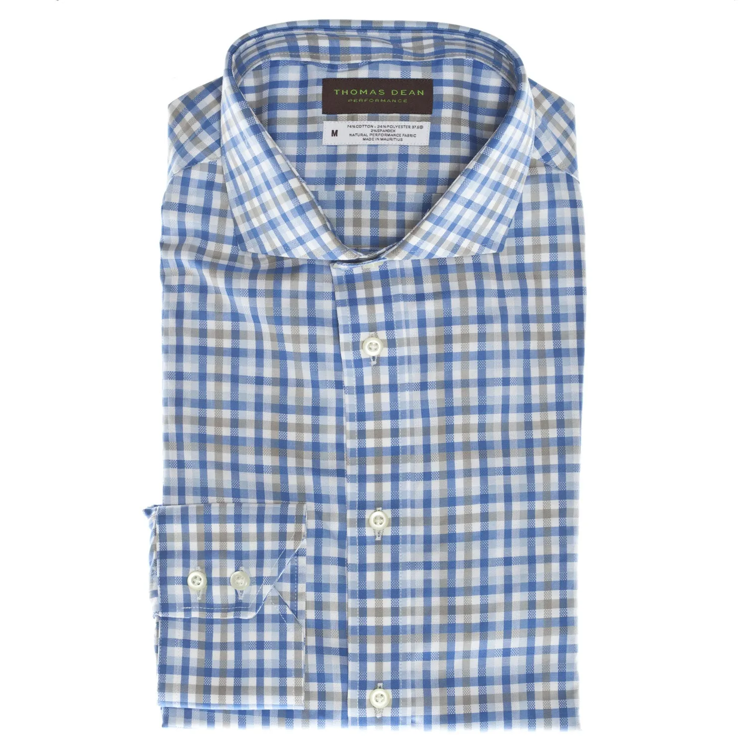 Blue Check Performance Sport Shirt