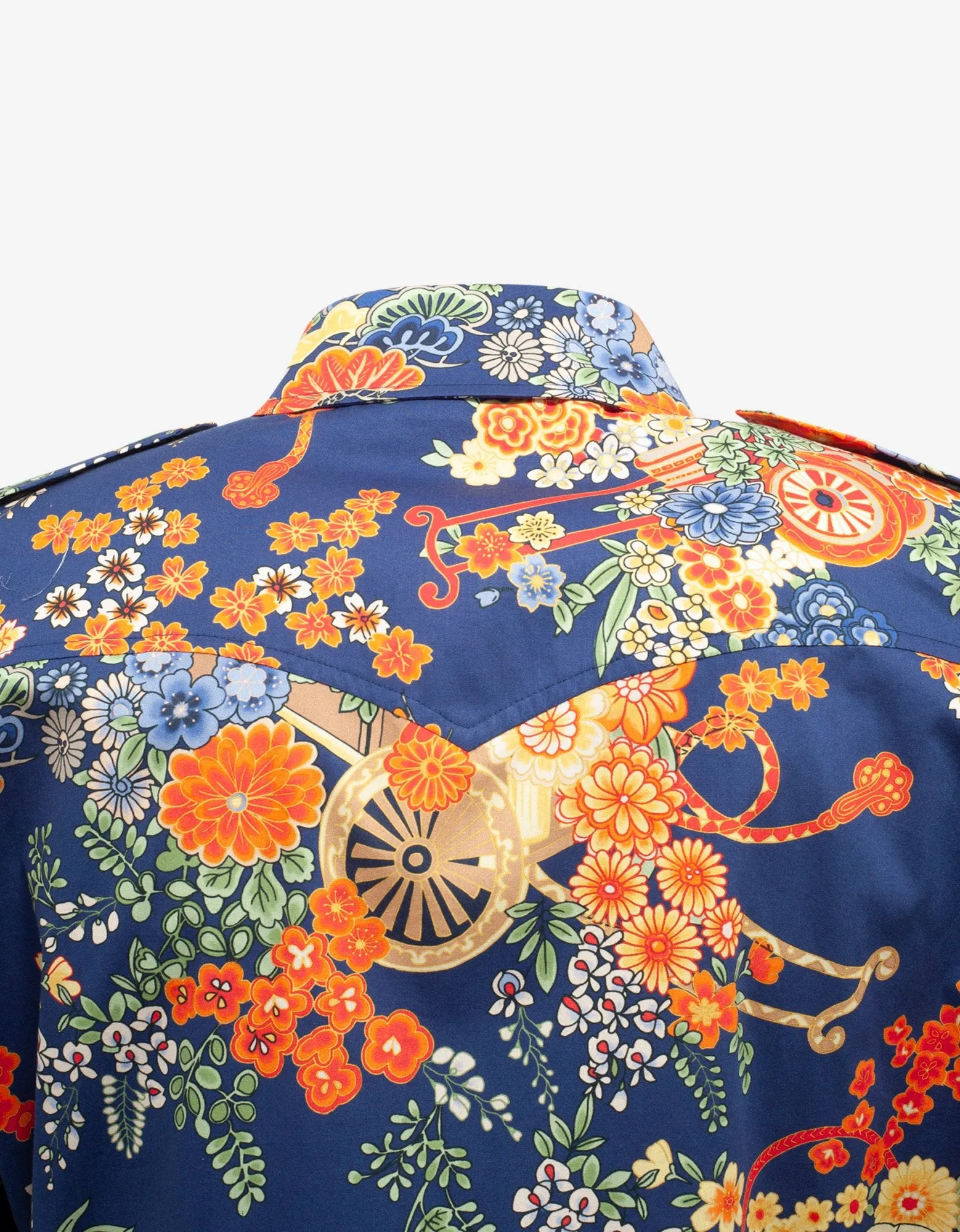 Blue Floral Print Blooming Pocket Shirt