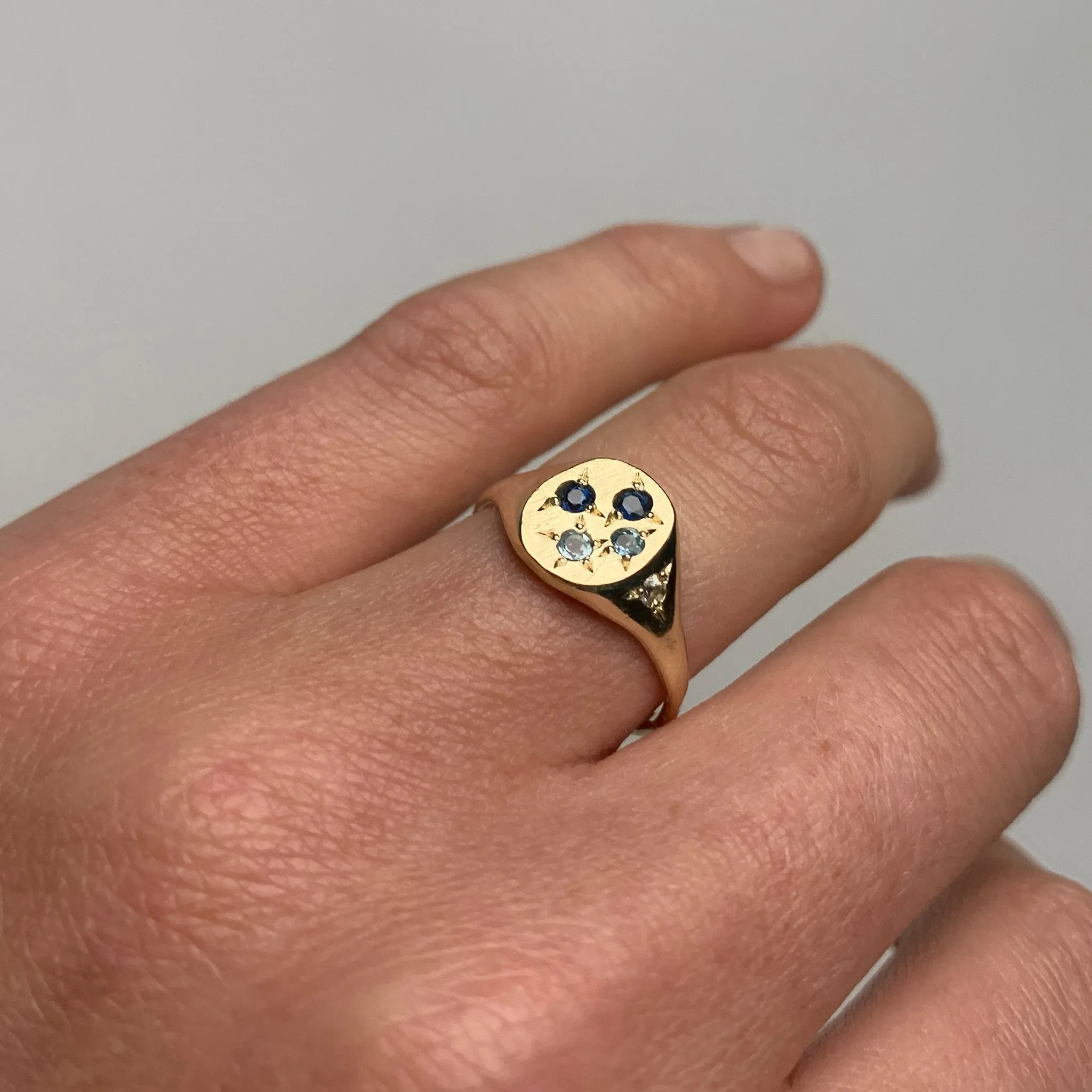 Blue Neapolitan Signet Ring