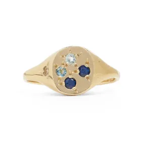 Blue Neapolitan Signet Ring