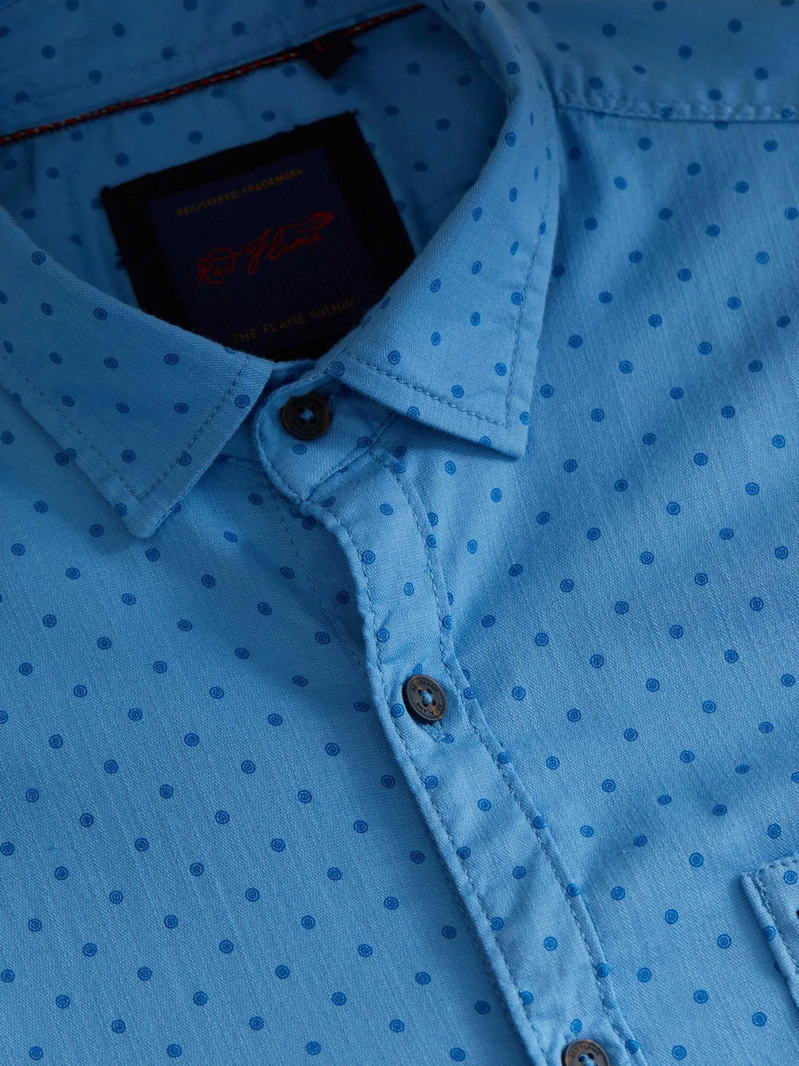 Blue Printed Stretch Shirt