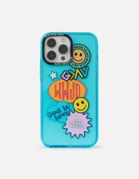 Blue Sticker Collage Phone Case