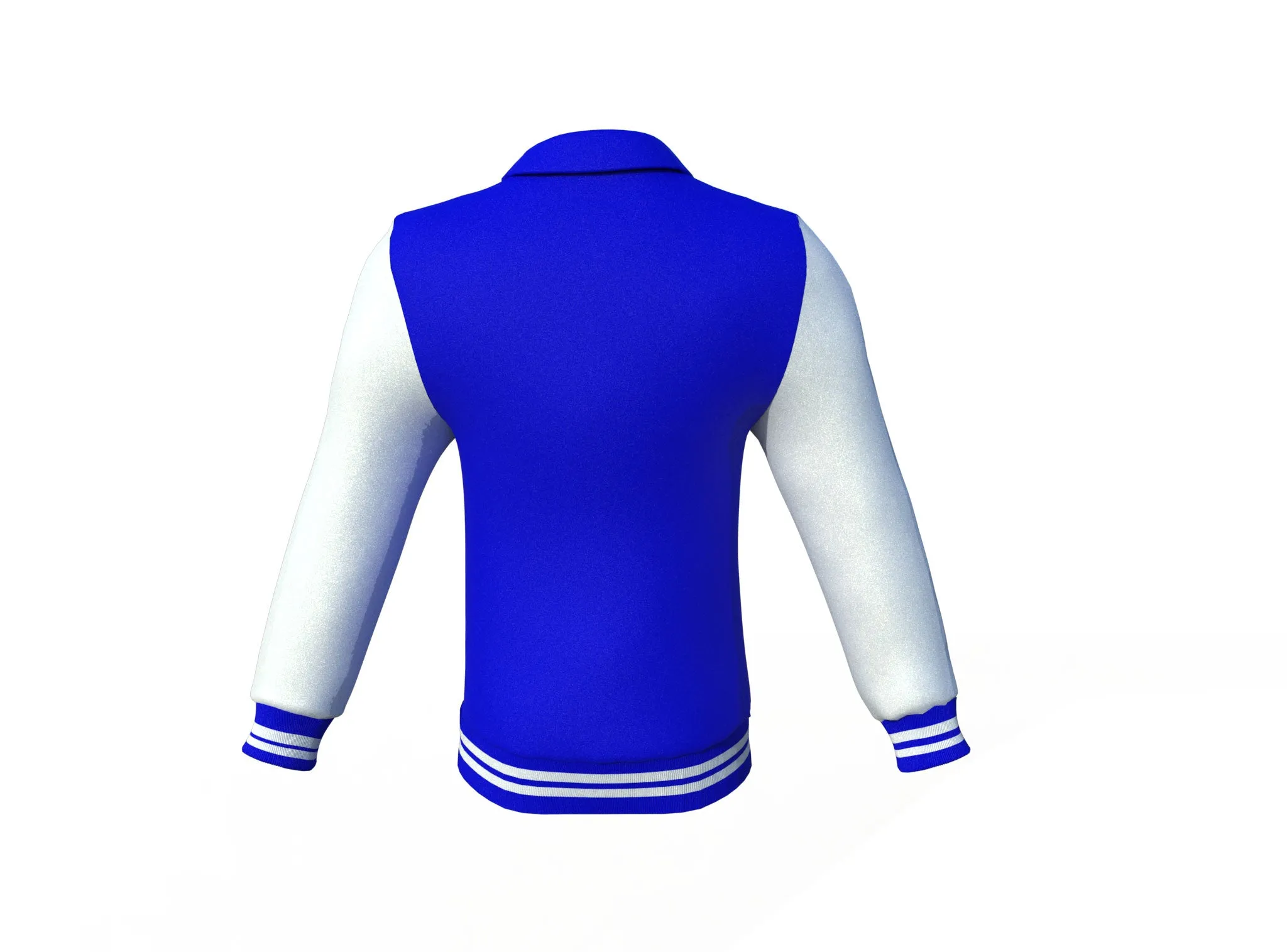 Blue Varsity Letterman Jacket with White Sleeves