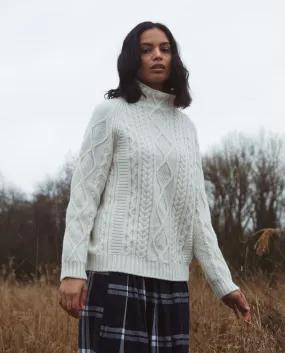 Blythe Lambs Wool Jumper In White Un-Dyed