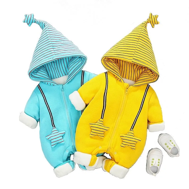 Boys And Girls Thicken Hooded Rompers