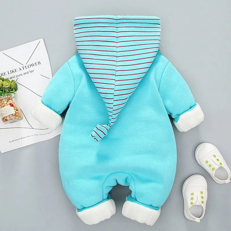 Boys And Girls Thicken Hooded Rompers