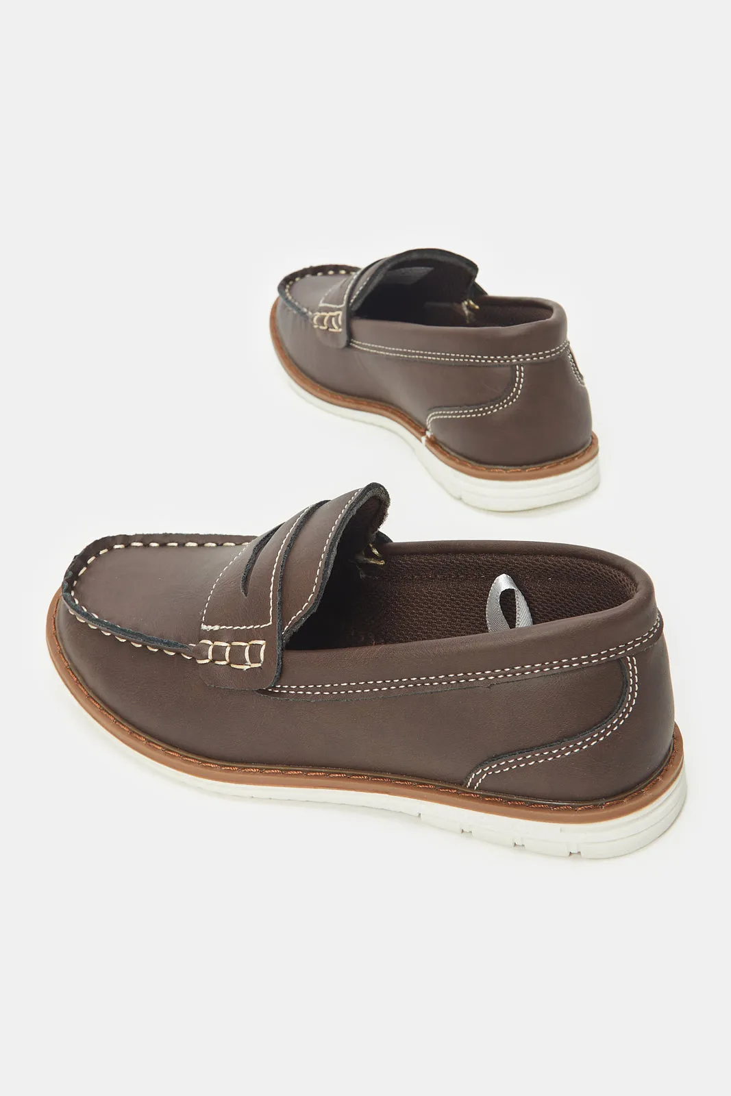 Boys Brown Penny Loafers