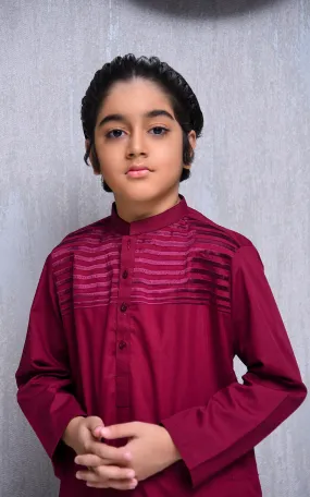 Boys Cotton Kameez Shalwar Maroon