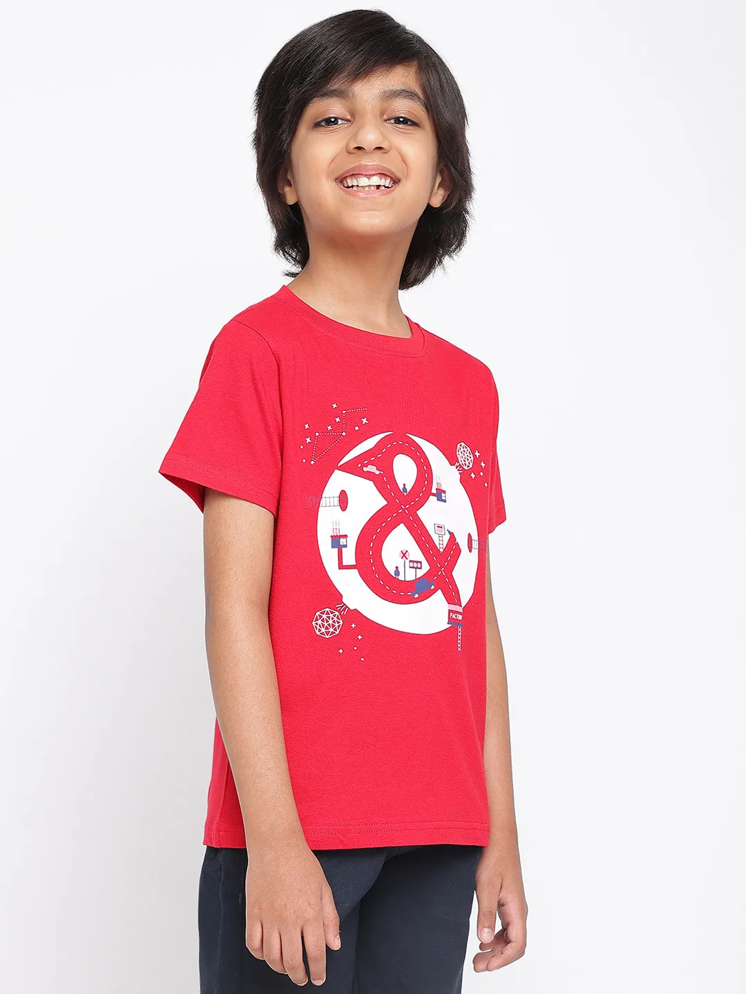 BOYS REGULAR FIT RED T-SHIRT