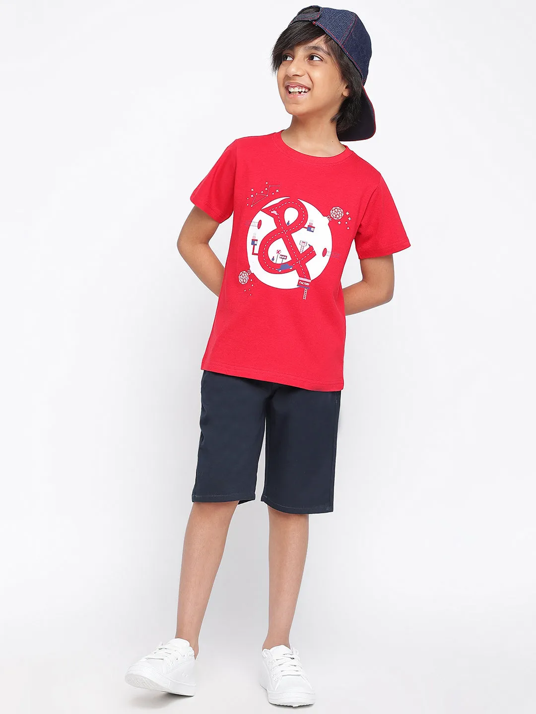 BOYS REGULAR FIT RED T-SHIRT