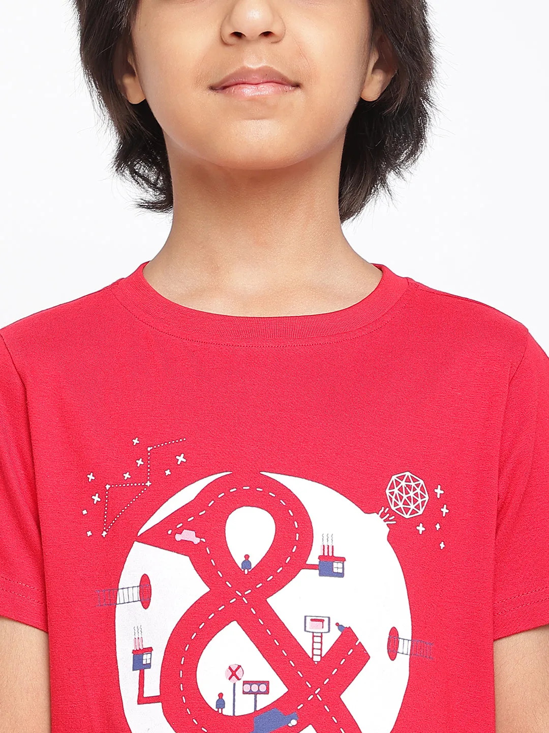 BOYS REGULAR FIT RED T-SHIRT