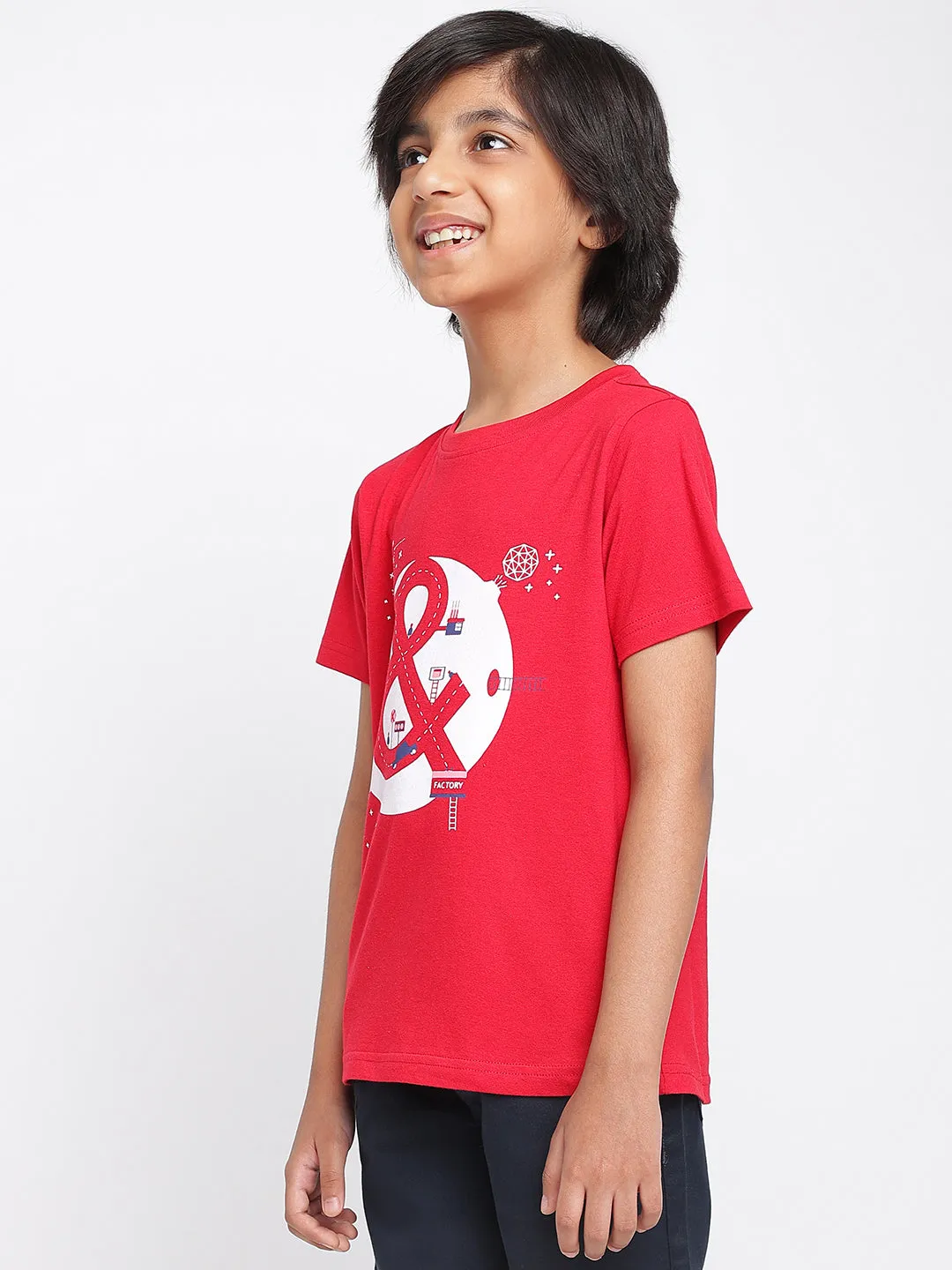 BOYS REGULAR FIT RED T-SHIRT