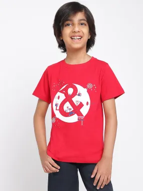 BOYS REGULAR FIT RED T-SHIRT