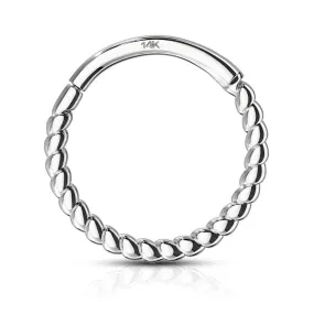 Braided Septum & Earring Body Jewellery in White Gold