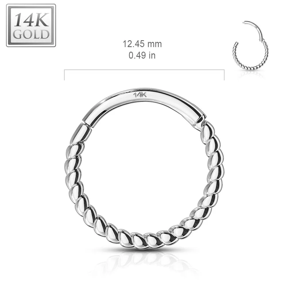 Braided Septum & Earring Body Jewellery in White Gold