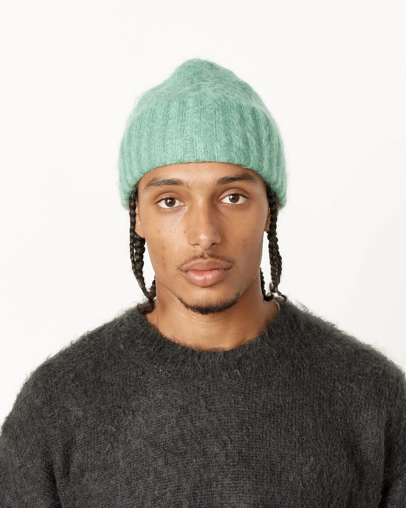 Brushed Mohair Knit Beanie