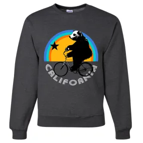 California Bear On Bike Crewneck Sweatshirt