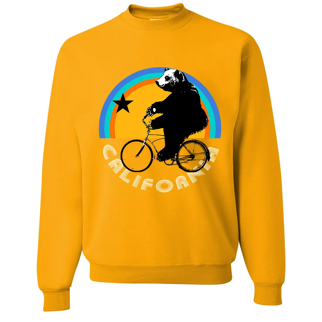 California Bear On Bike Crewneck Sweatshirt