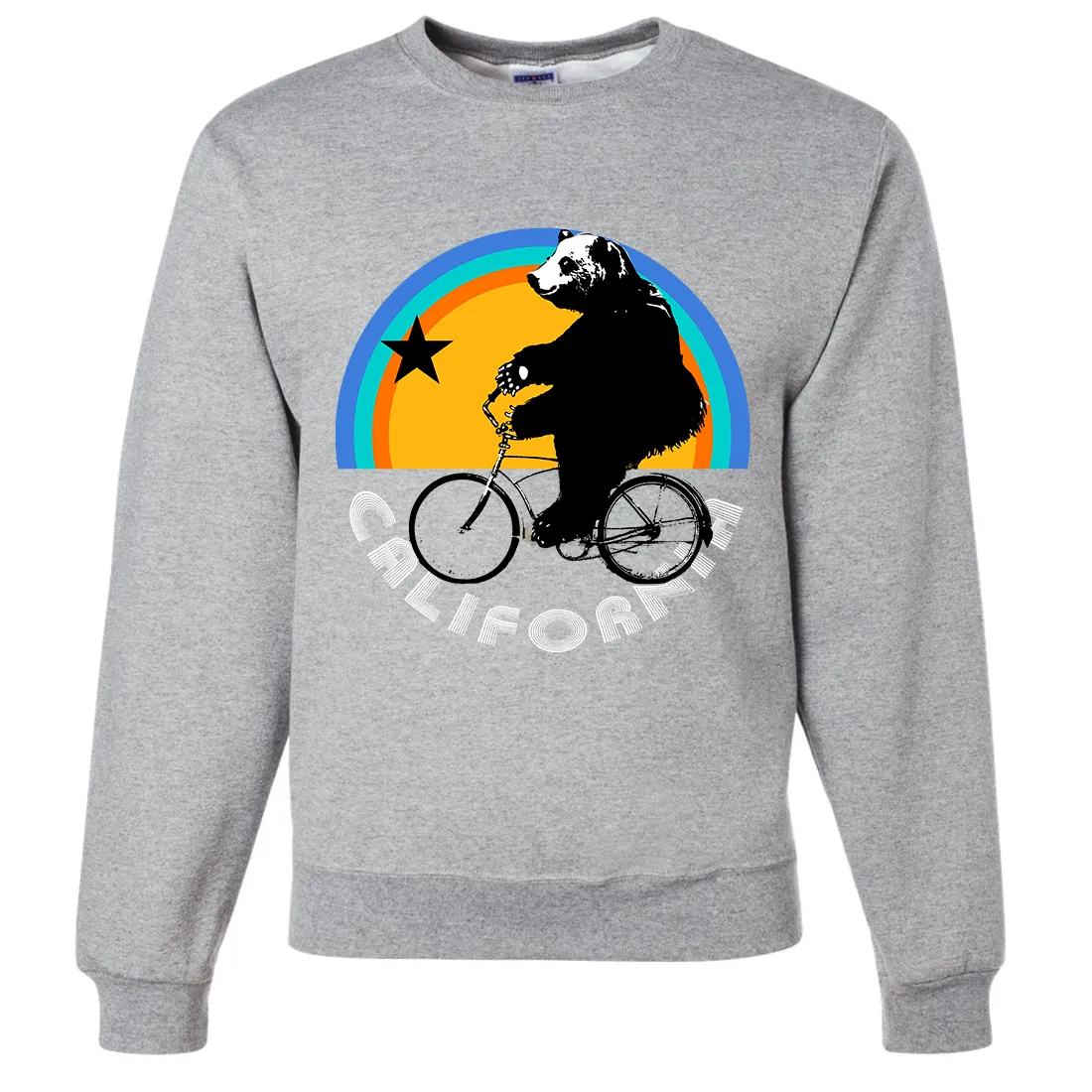 California Bear On Bike Crewneck Sweatshirt