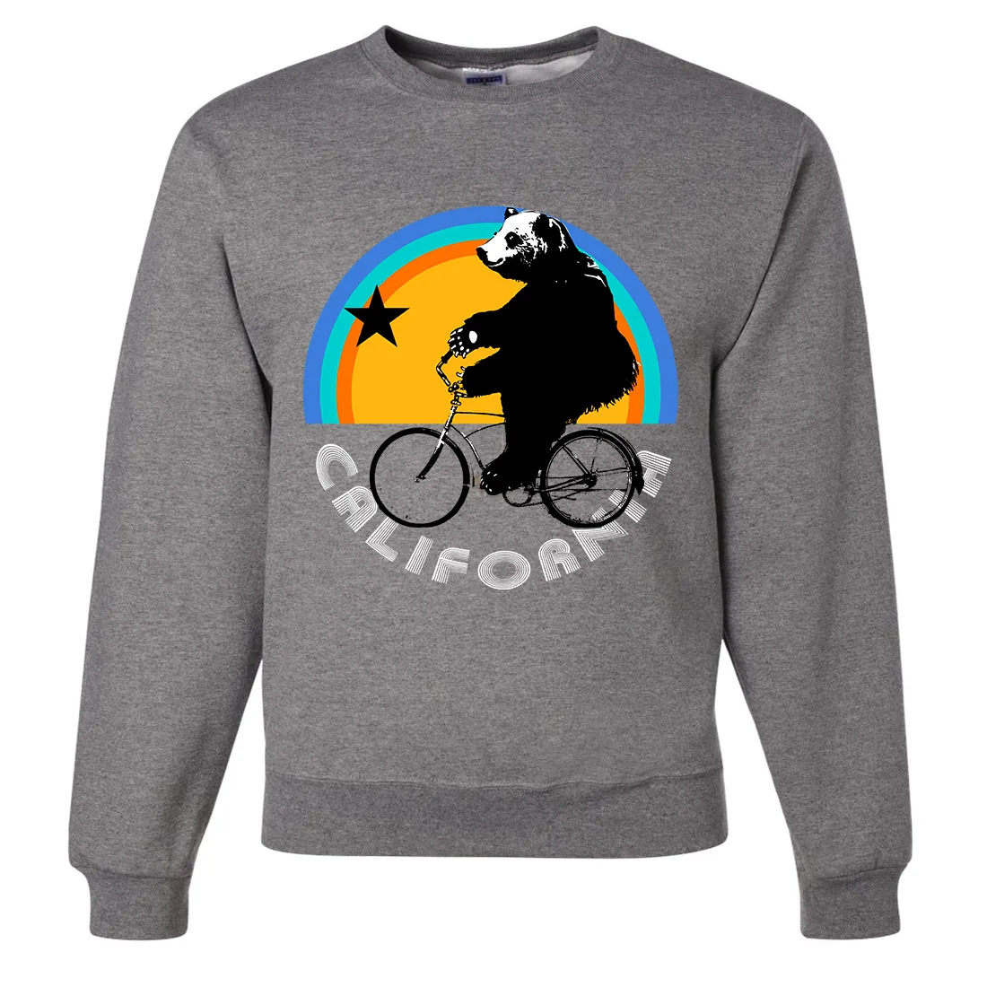 California Bear On Bike Crewneck Sweatshirt