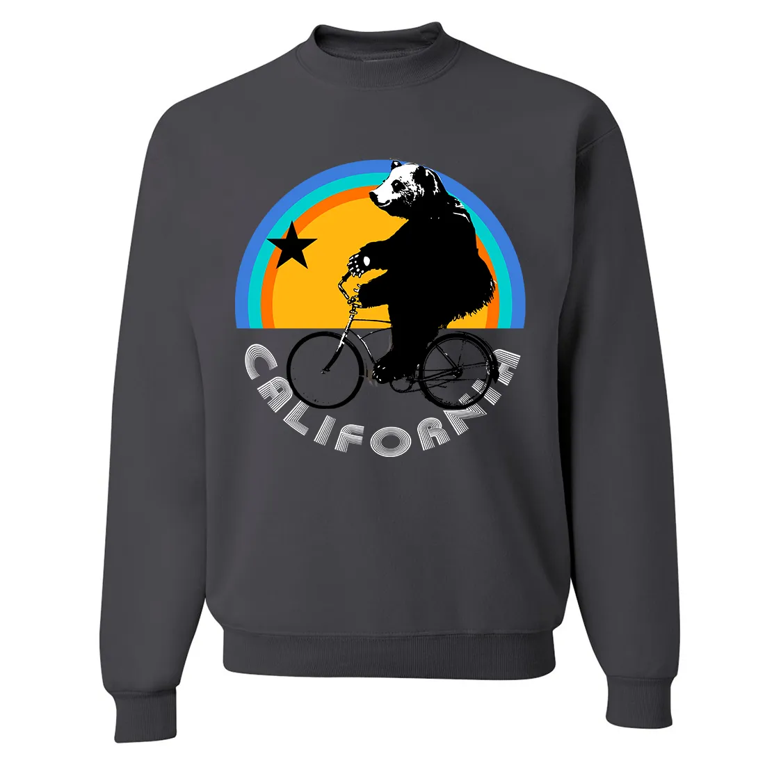 California Bear On Bike Crewneck Sweatshirt