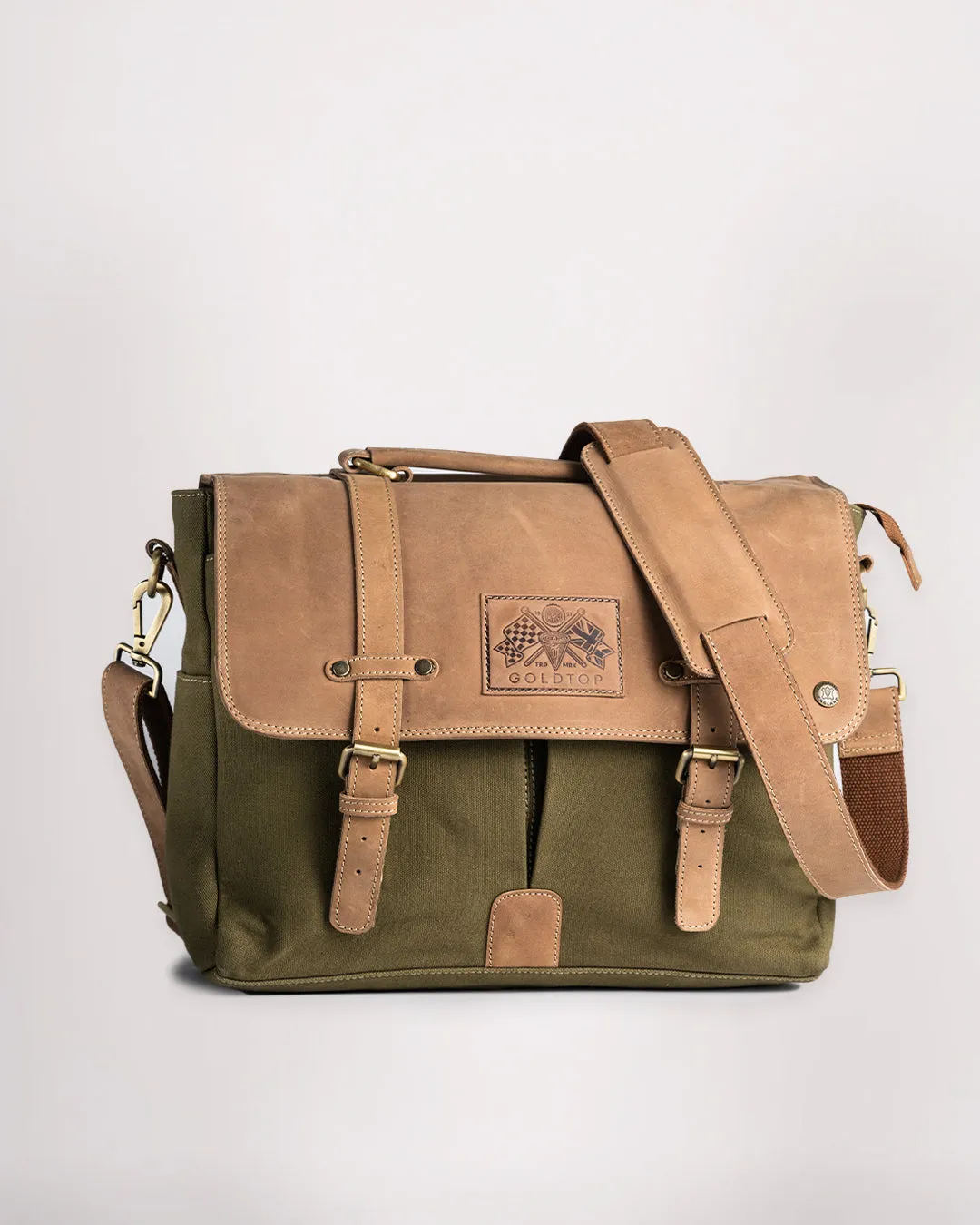 Canvas & Leather Messenger Bag