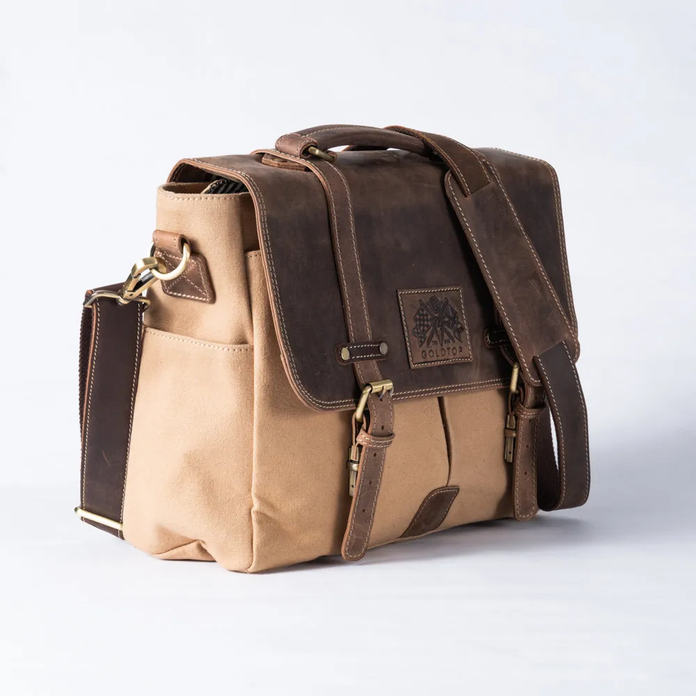 Canvas & Leather Messenger Bag