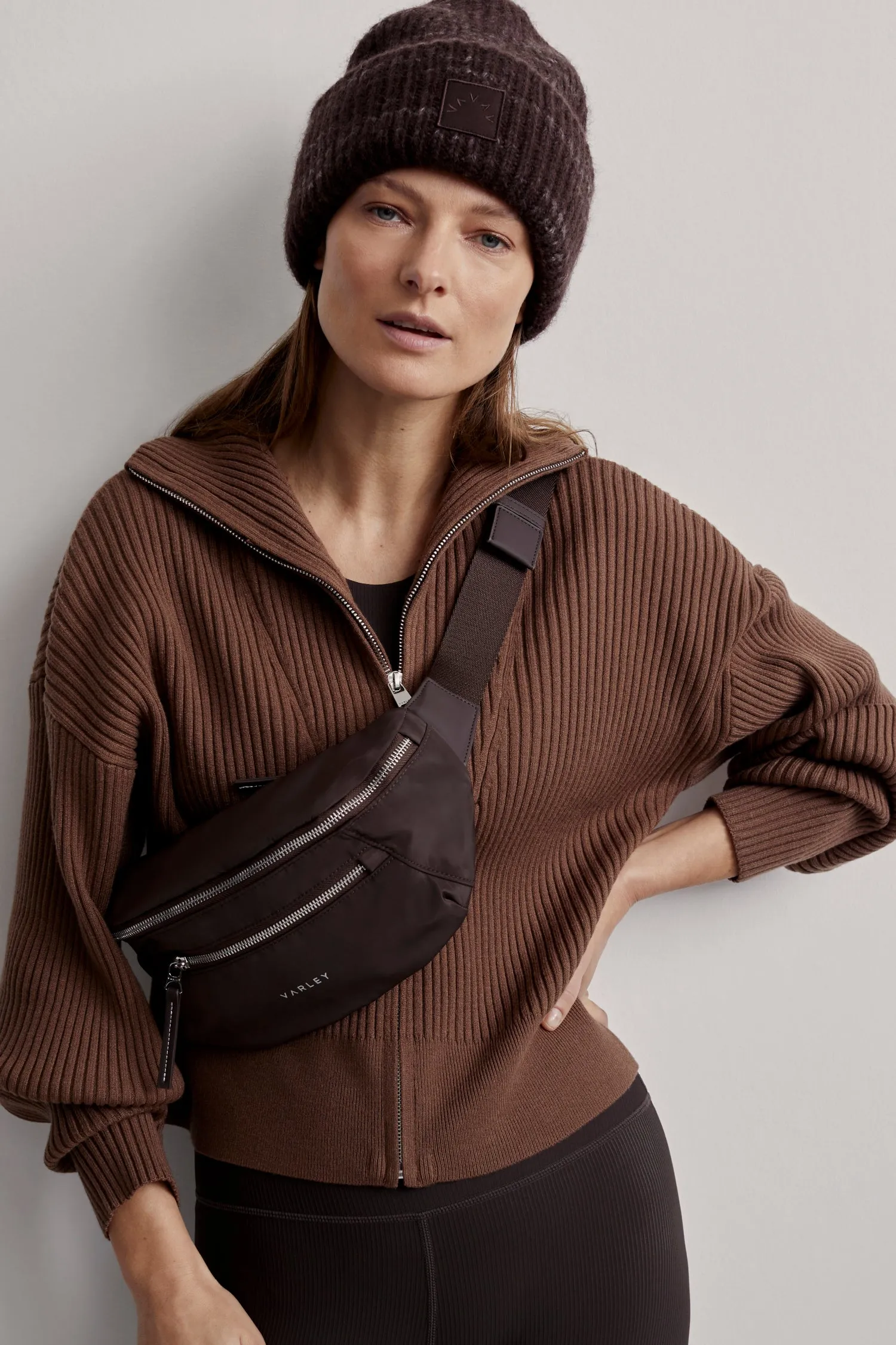 CARMEN KNIT ZIP COCOA SHELL