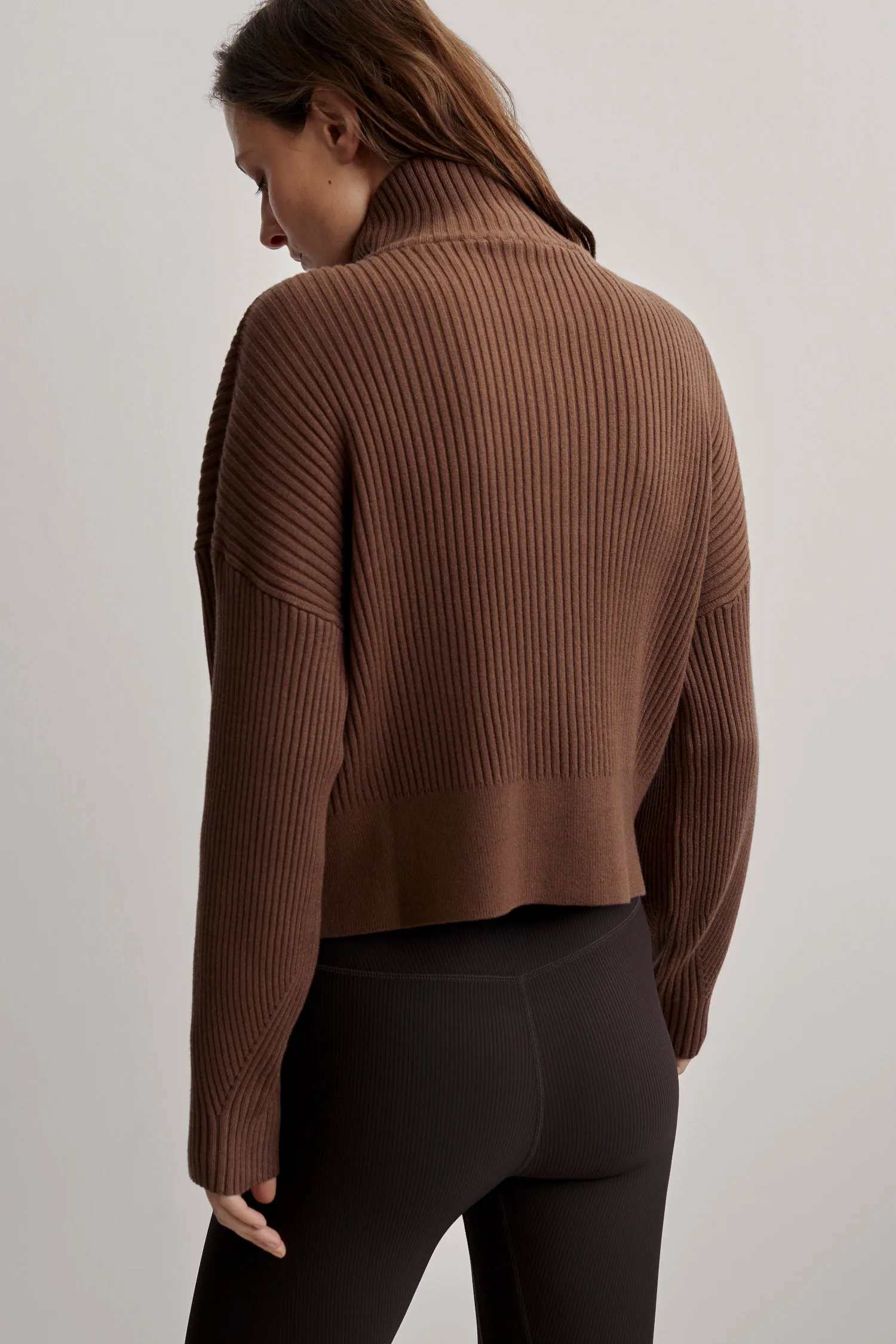 CARMEN KNIT ZIP COCOA SHELL