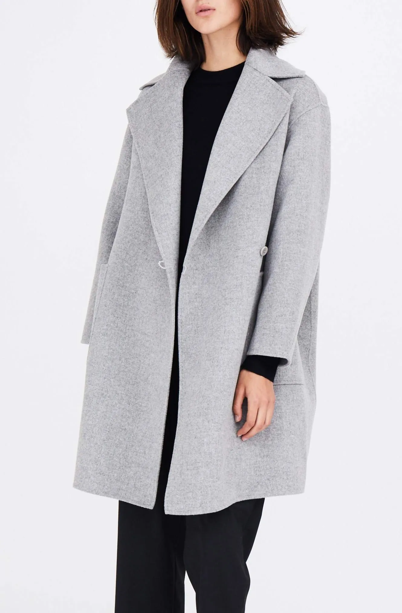 CAROLINE SIDE BUTTON COAT IN WOOL