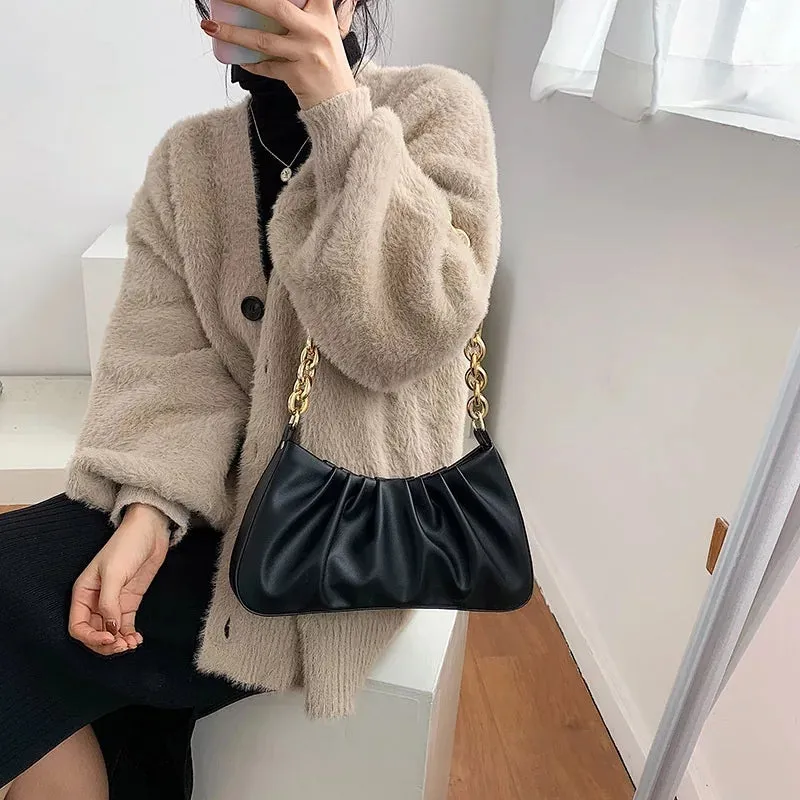 Chain Folds Designer Shoulder Bags