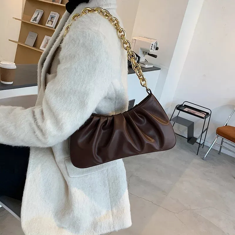 Chain Folds Designer Shoulder Bags