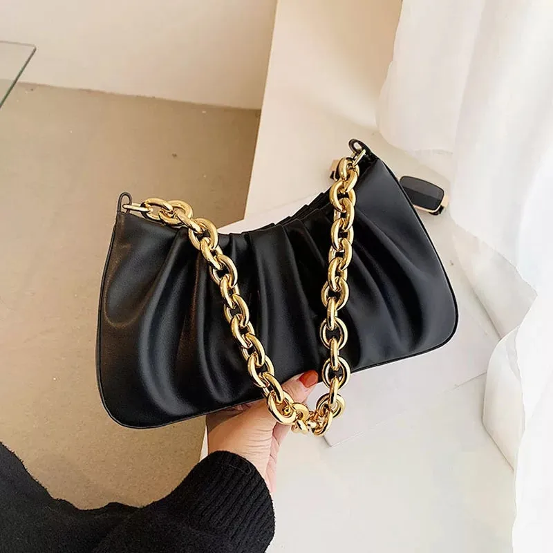 Chain Folds Designer Shoulder Bags