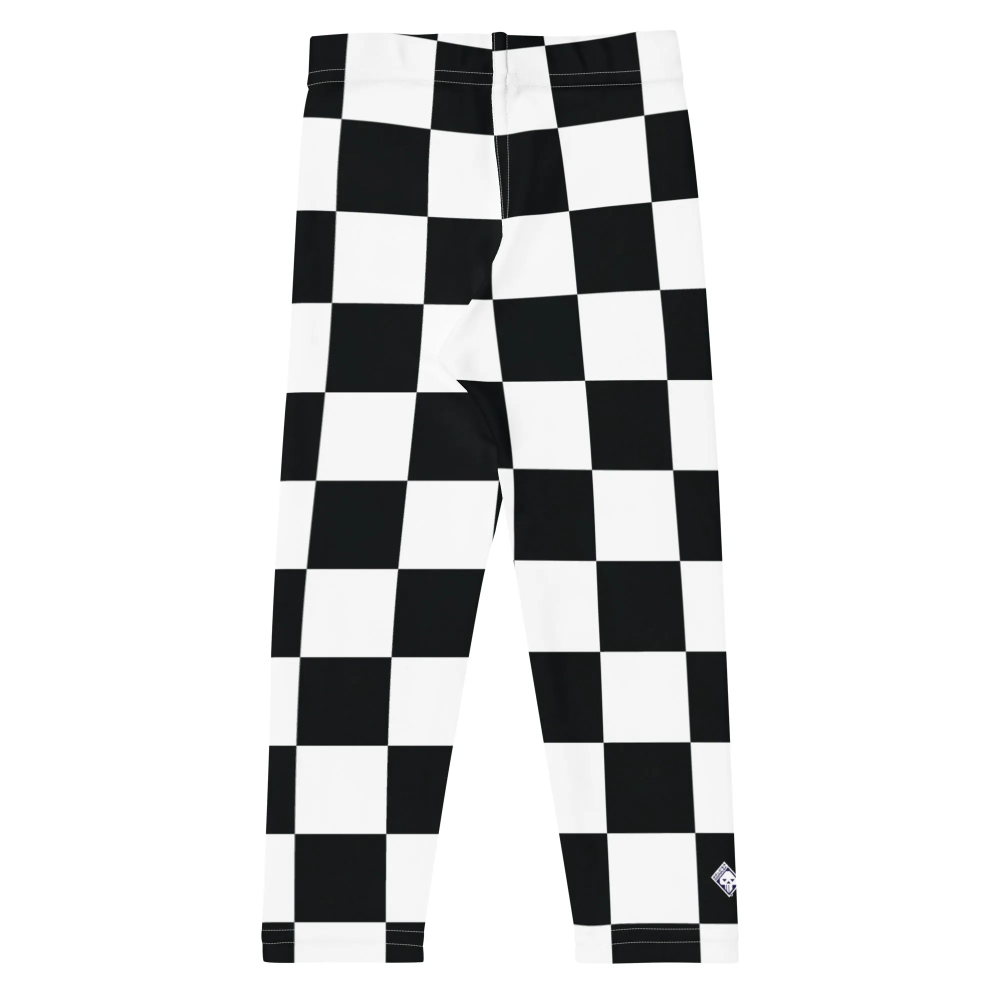 Checkered Charm: Girls' Yoga Pants Workout Leggings