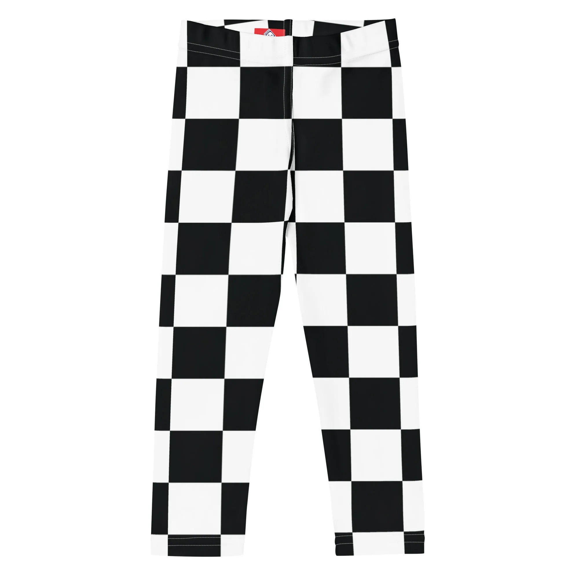 Checkered Charm: Girls' Yoga Pants Workout Leggings