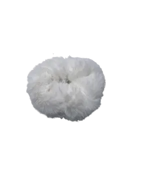 Claire's White Furry Scrunchie One Size