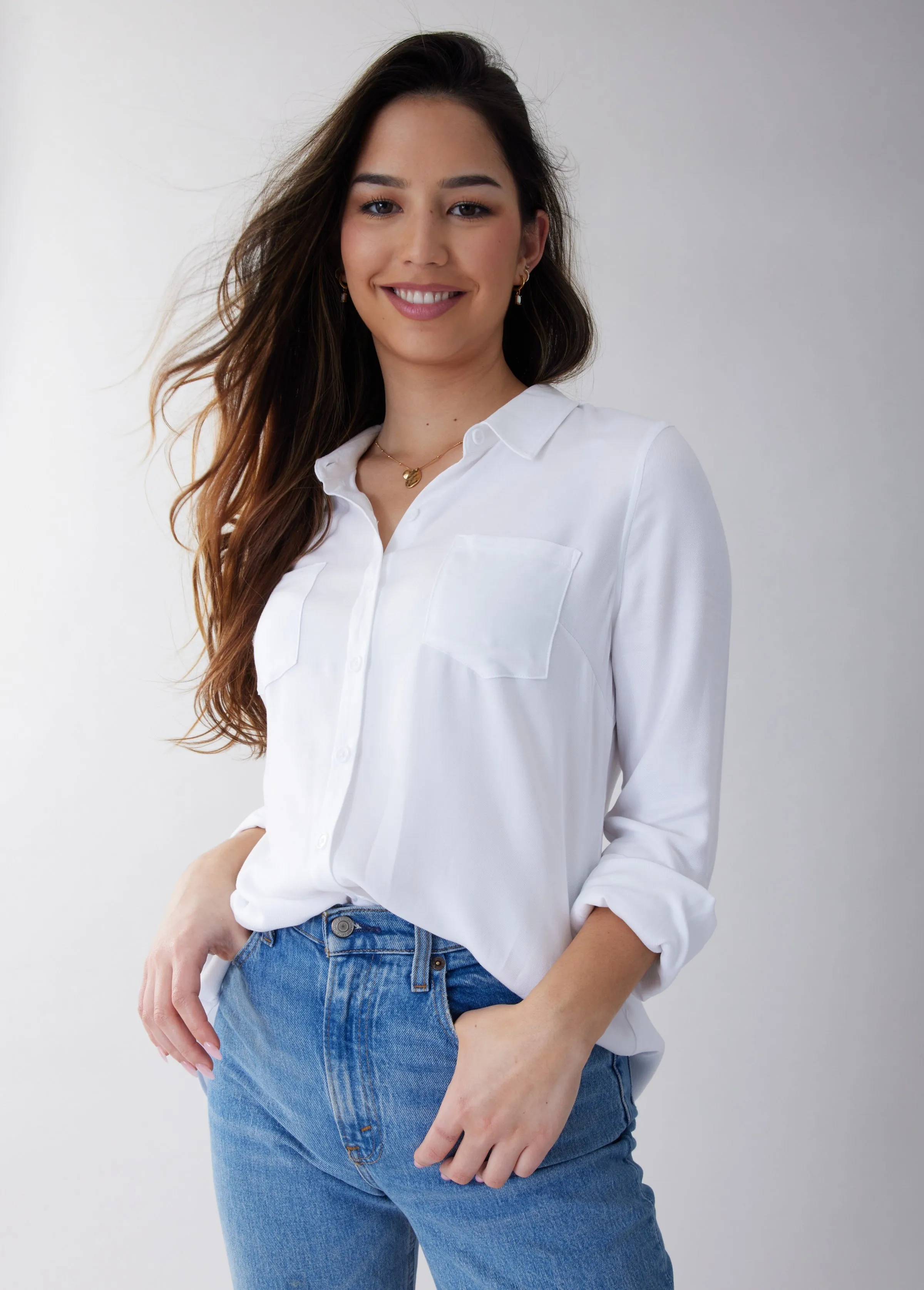 Classic Button Up Maternity Shirt