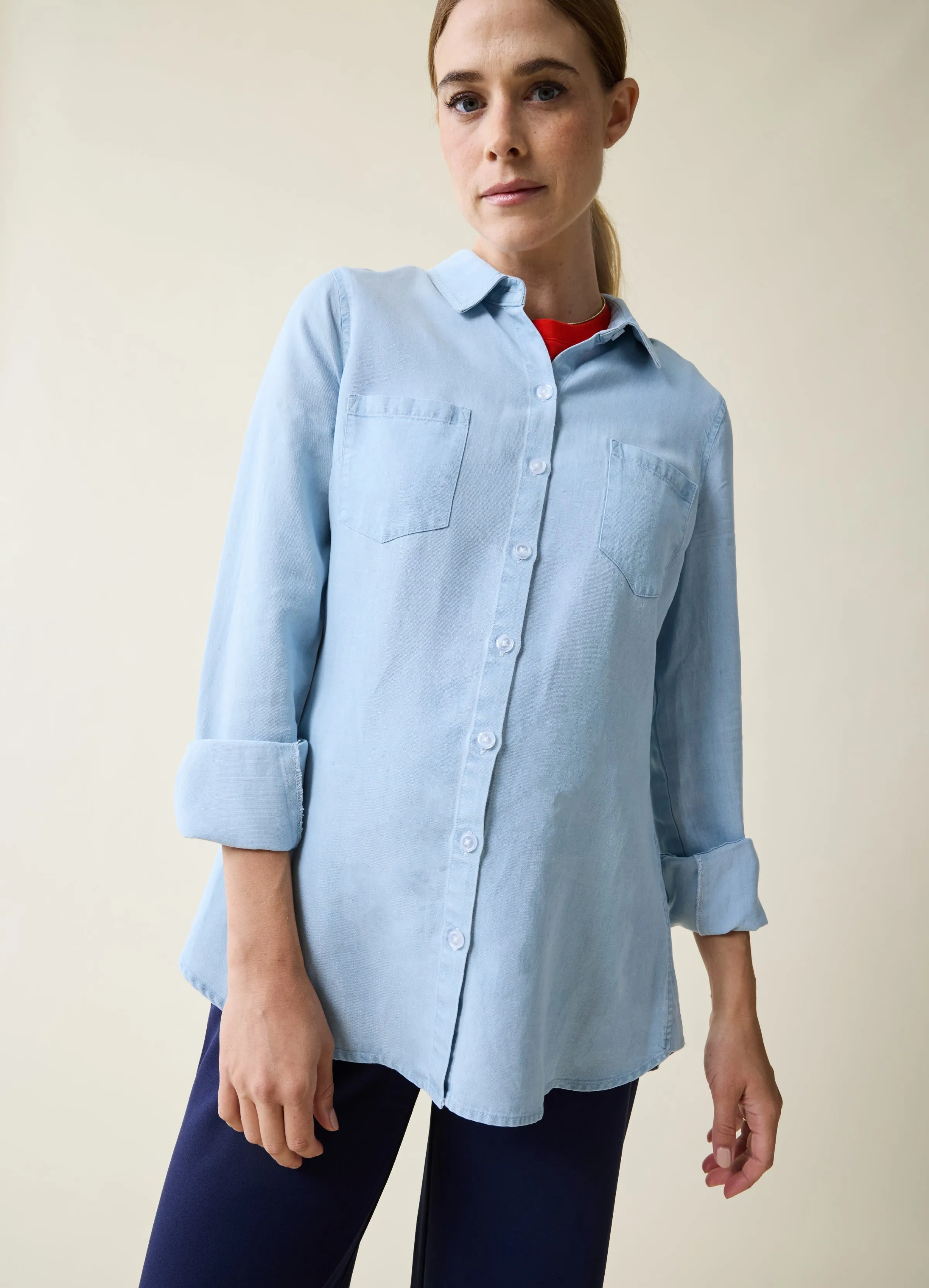 Classic Button Up Maternity Shirt