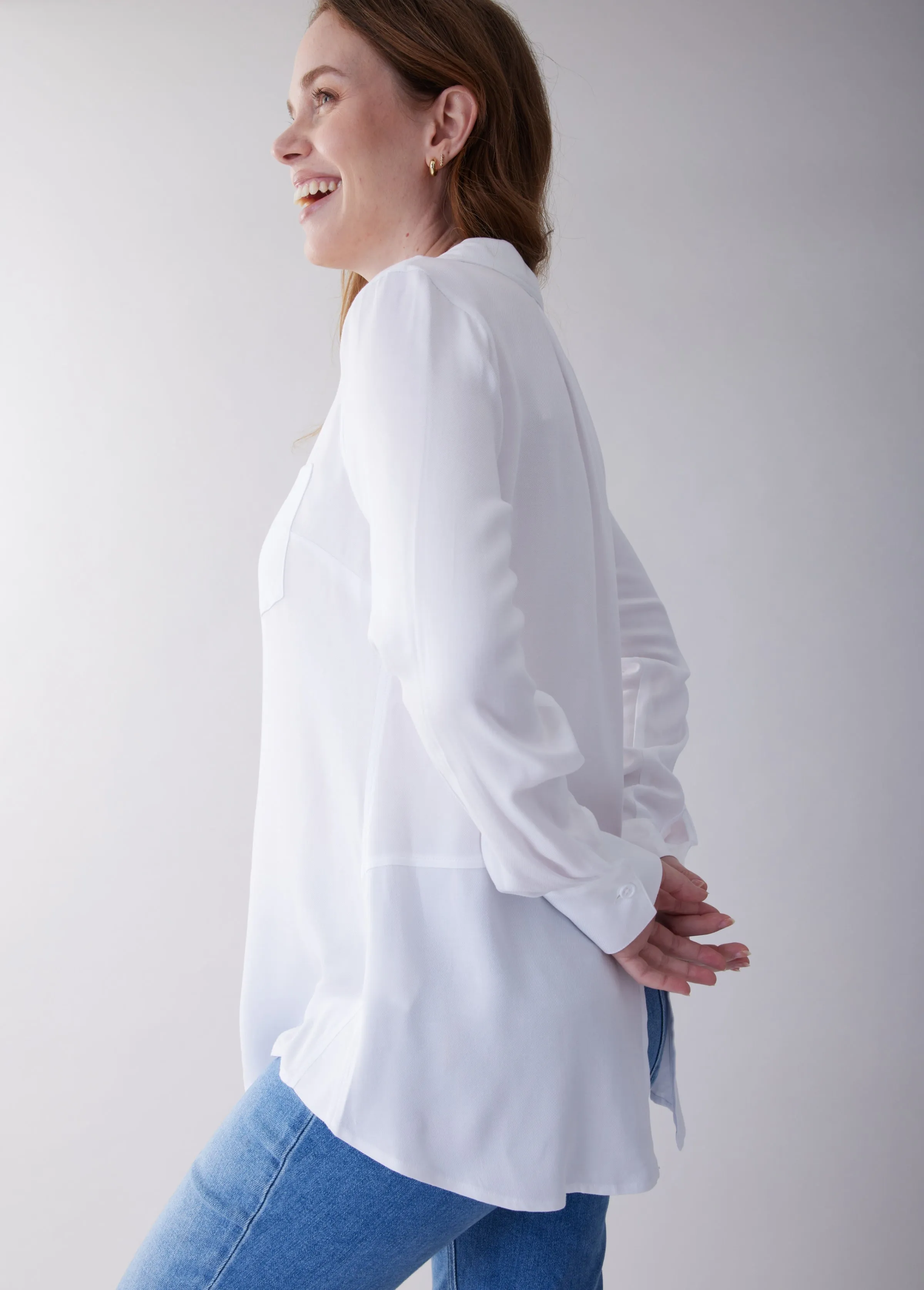 Classic Button Up Maternity Shirt