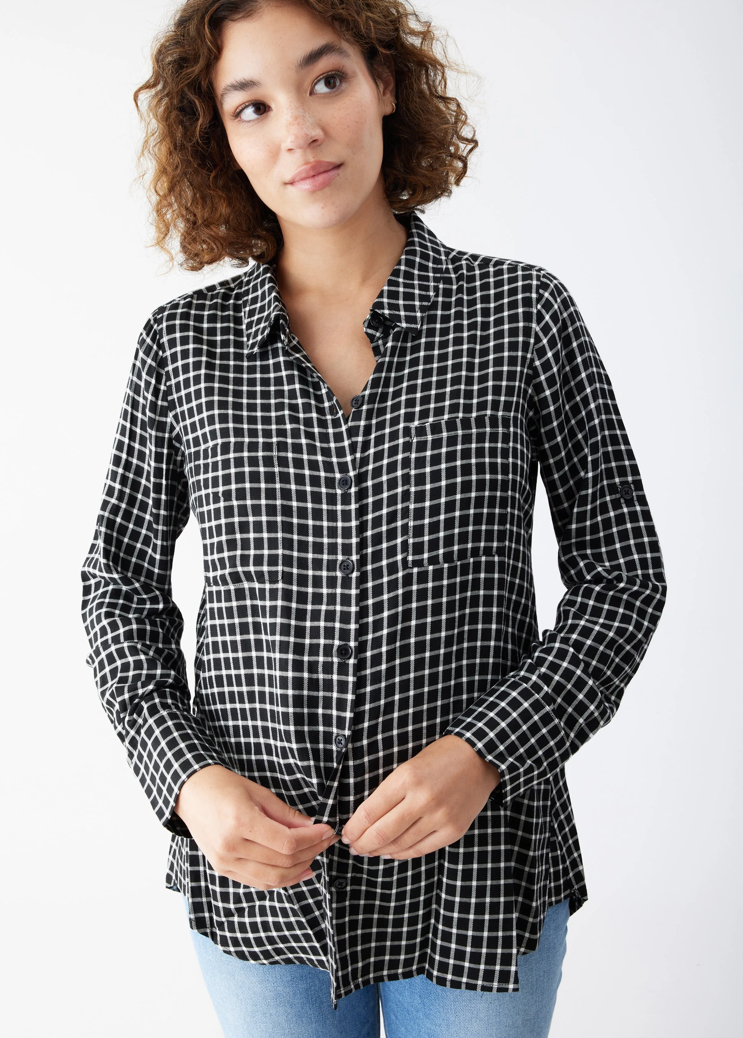 Classic Button Up Maternity Shirt