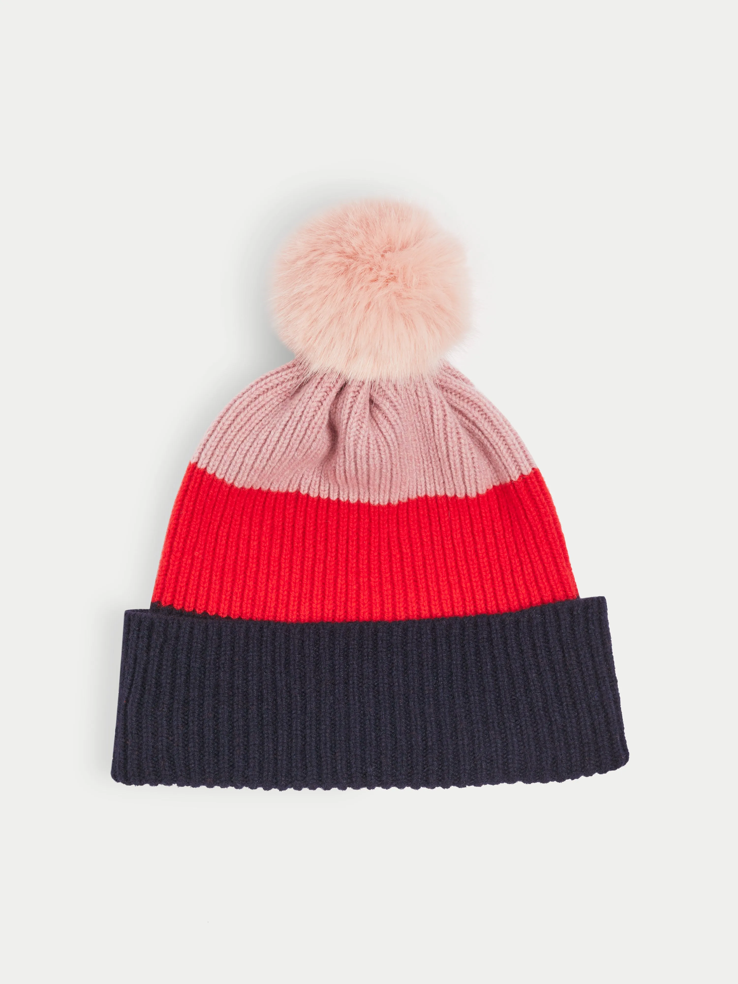 Colour Block Lambswool Pom Hat | Multi