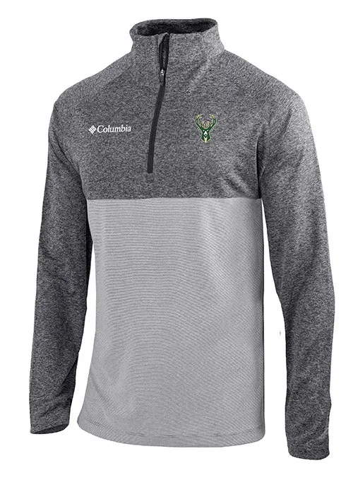 Columbia Rockin It Gray Milwaukee Bucks 1/4 Zip Pullover