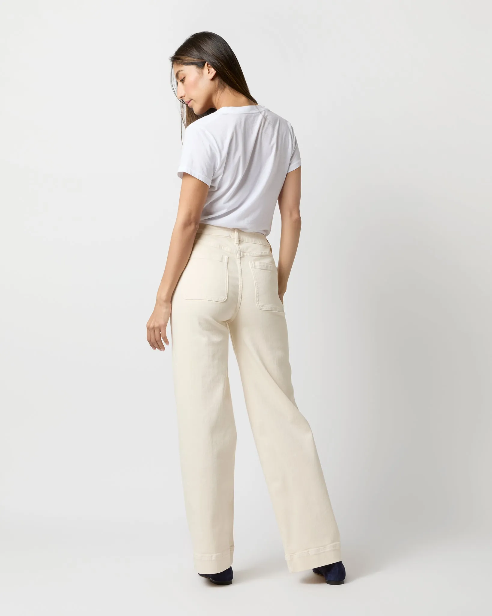 Column Patch Pocket Jean in Natural Stretch Denim