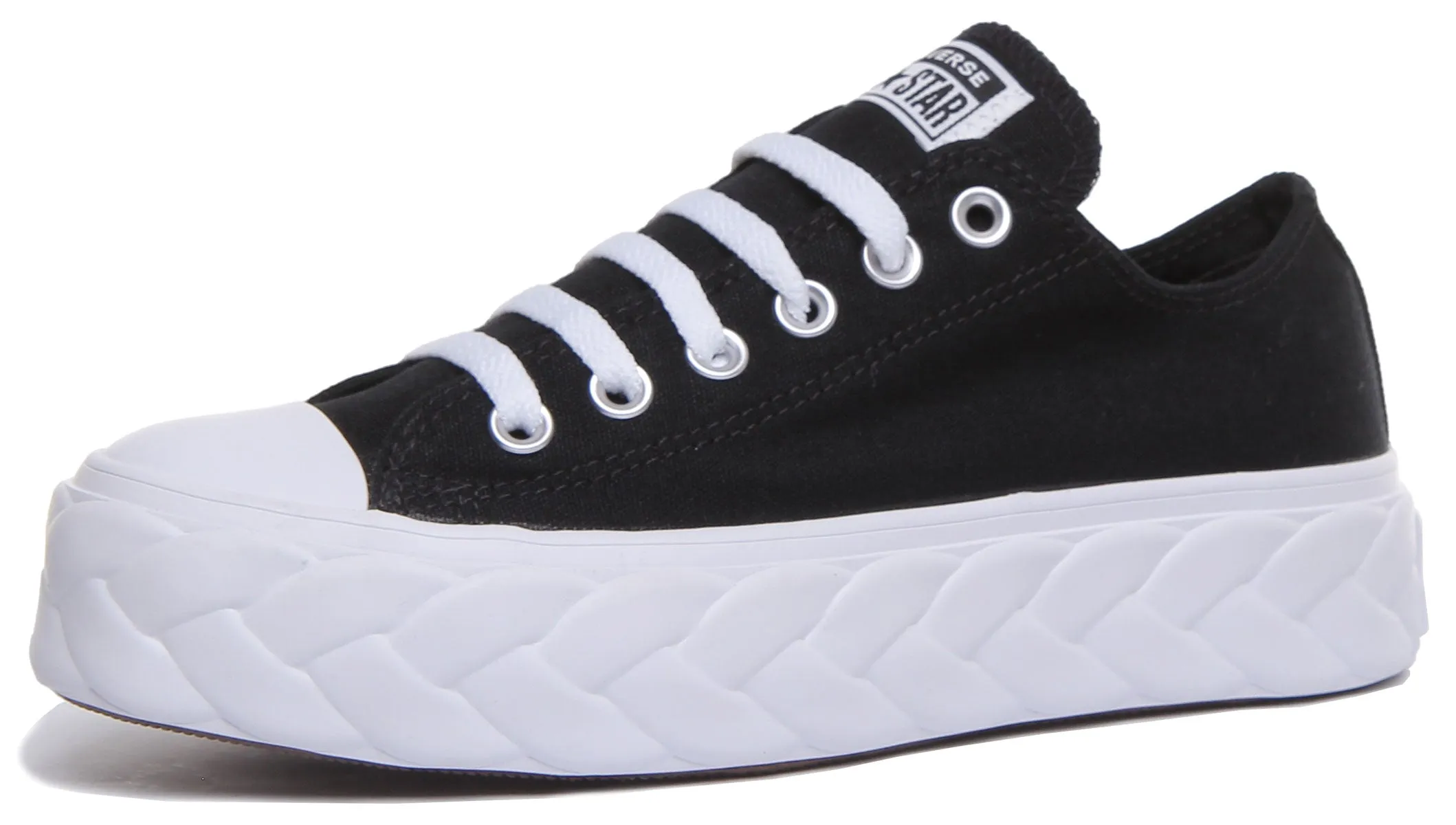 Converse 568894C CT All Star Low Platform Trainer In Black For Women