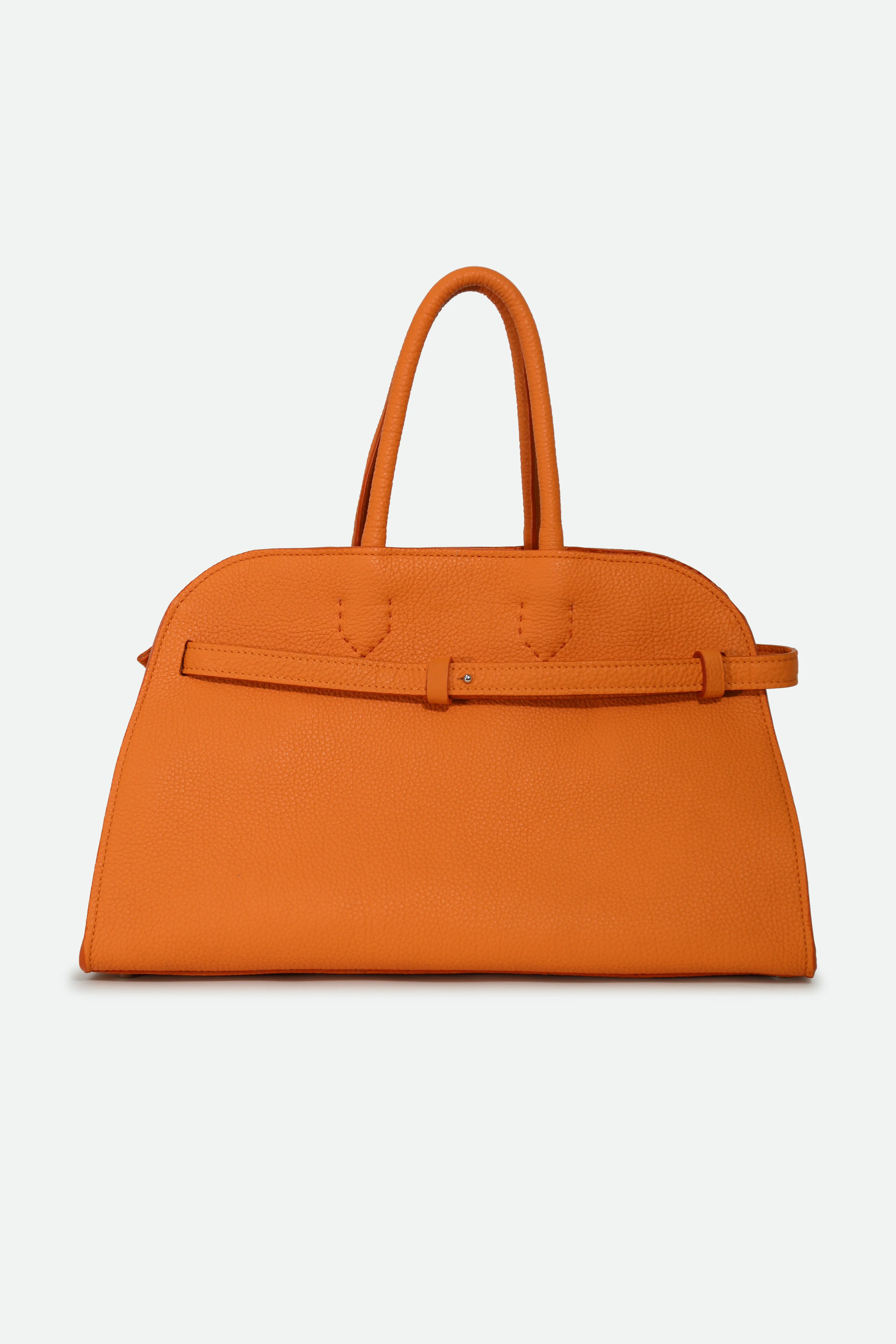 COQUETTE ITALIAN LEATHER HANDBAG IN ORANGE