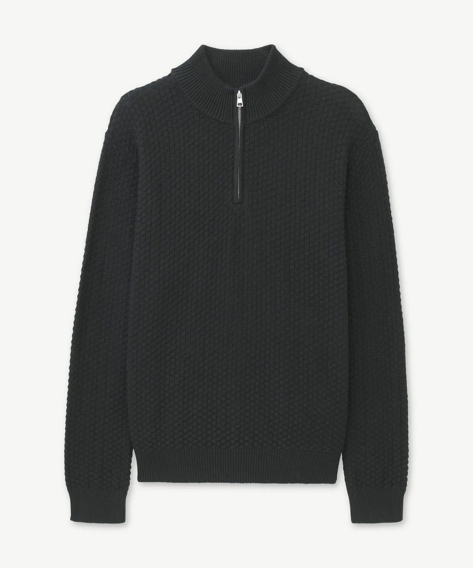 Cotton Cashmere Textured Quarter Zip