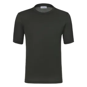 Cotton Crew-Neck T-Shirt in Forest Green