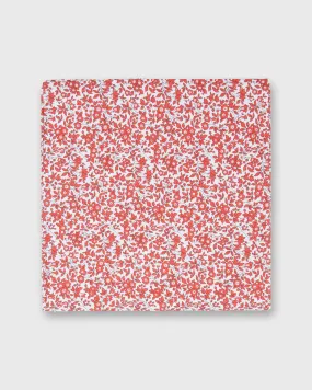 Cotton Print Pocket Square in Red/White Multi Chamomile Liberty Fabric