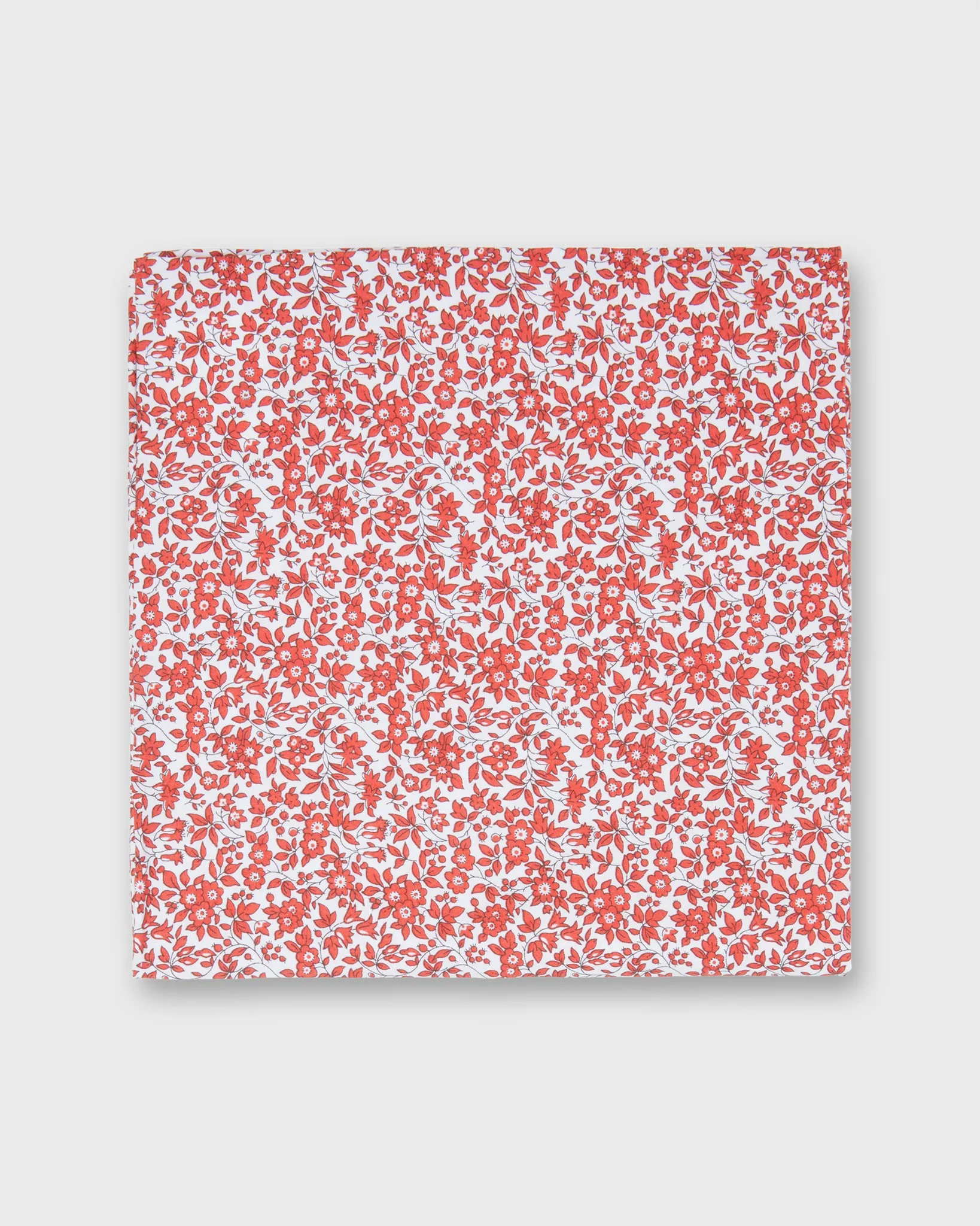 Cotton Print Pocket Square in Red/White Multi Chamomile Liberty Fabric